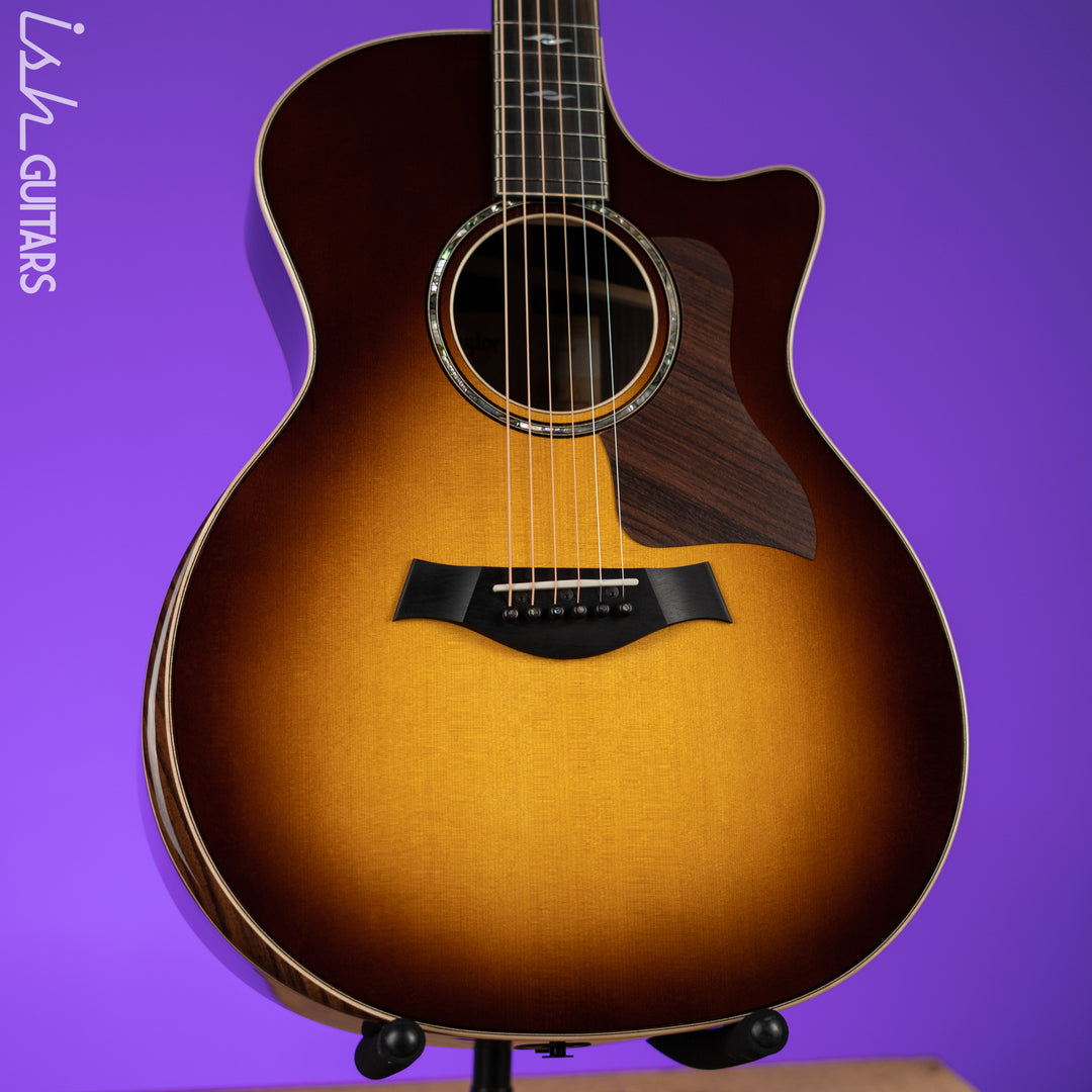 taylor 814ce tobacco sunburst Grand Auditorium Cutaway Electric LEFT HANDED with case 059 with a smoky ebony fretboard Taylor Acoustic Guitars - 814ce