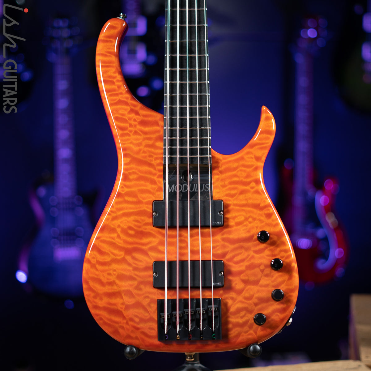 1998 Modulus Q5 Quantum 5-String Bass Orange Quilt – Ish Guitars