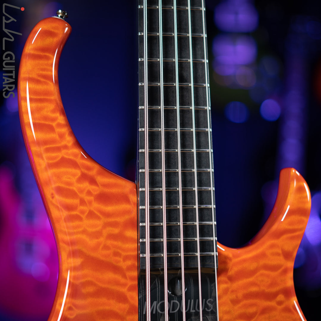 1998 Modulus Q5 Quantum 5-String Bass Orange Quilt – Ish Guitars