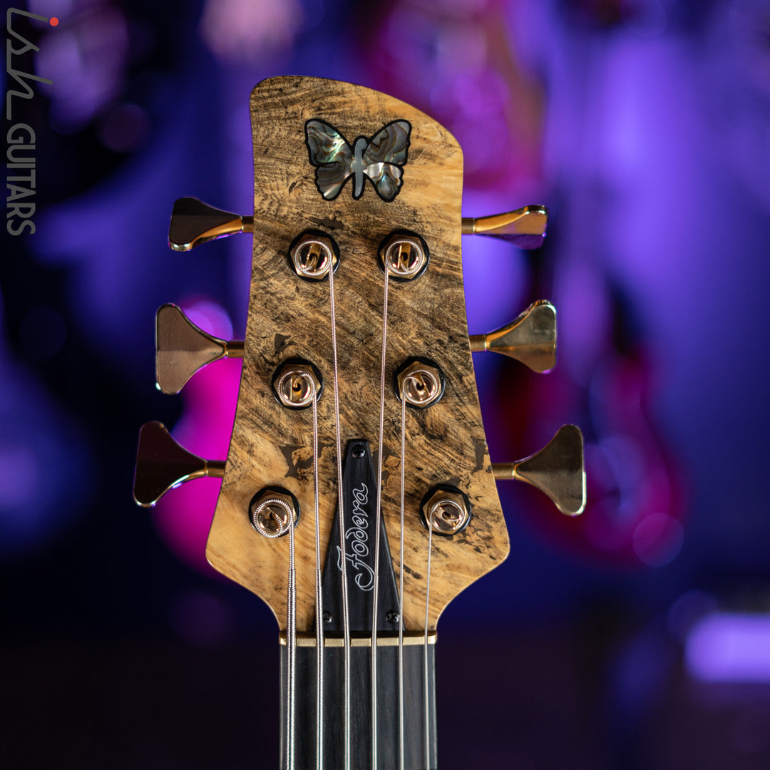2006 Fodera Beez Elite 6 Singlecut 6-String Bass Natural Buckeye Burl