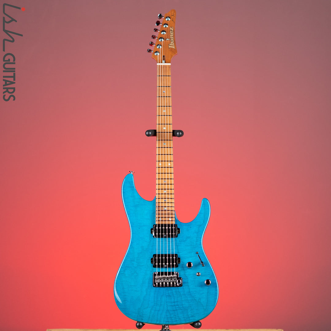 Ibanez Prestige Martin Miller MM1 Electric Guitar Transparent Aqua Blue