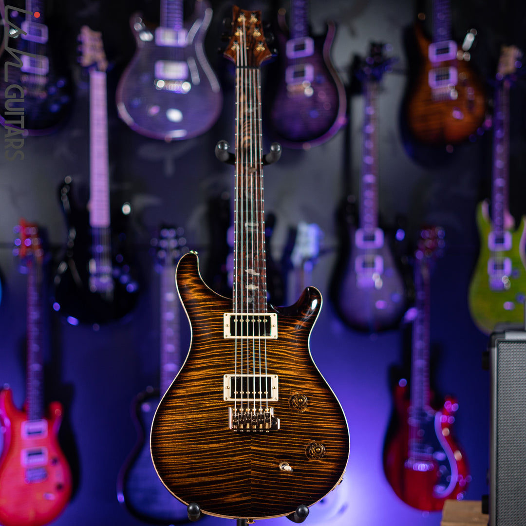 PRS Custom 22 Private Stock Tiger Eye Smoked Burst Birds On A Wire