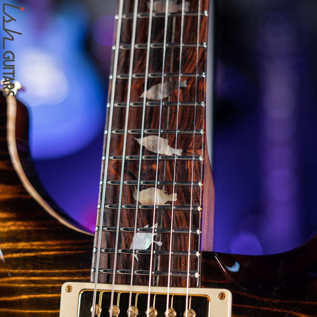 PRS Custom 22 Private Stock Tiger Eye Smoked Burst Birds On A Wire