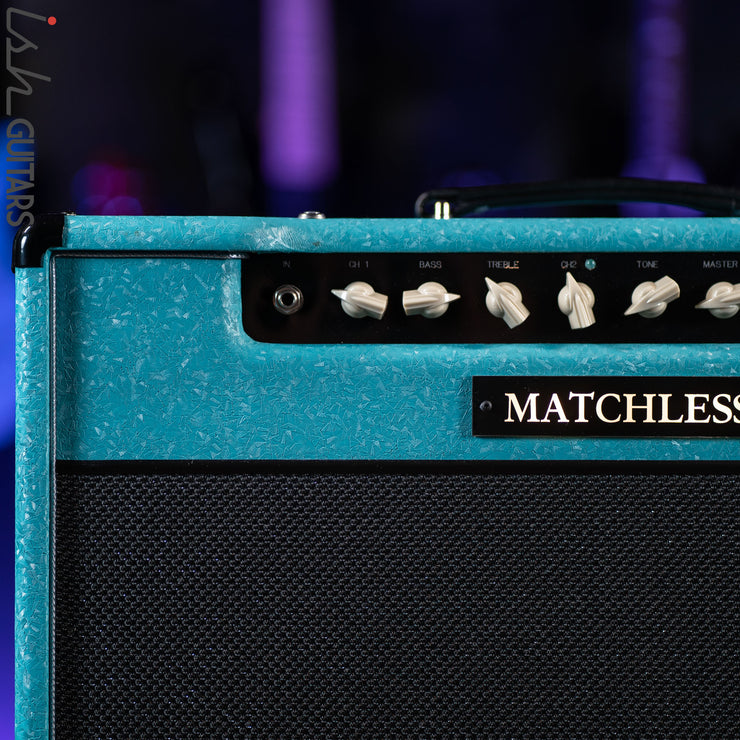 Matchless C-15 112 15W Combo Amplifier Shower Curtain Turquoise