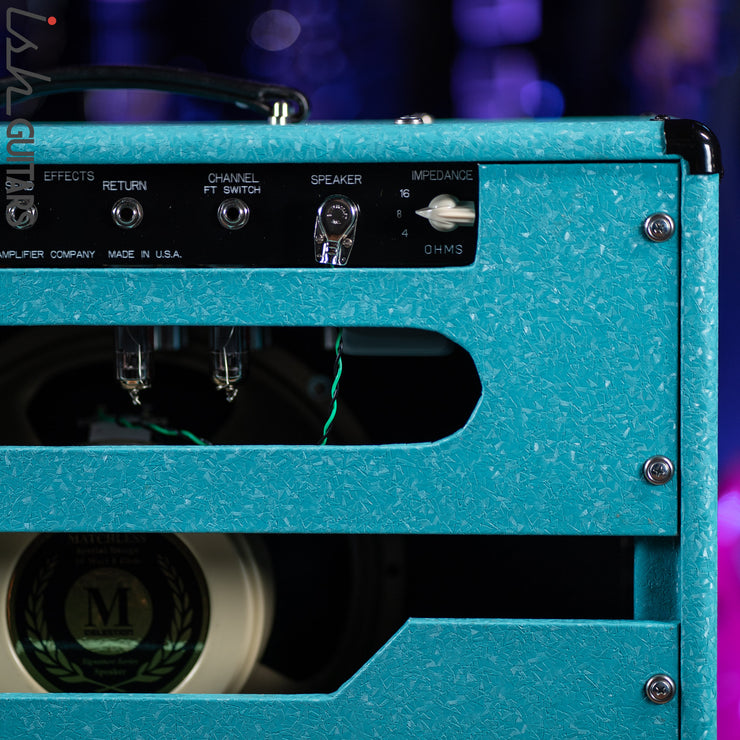 Matchless C-15 112 15W Combo Amplifier Shower Curtain Turquoise