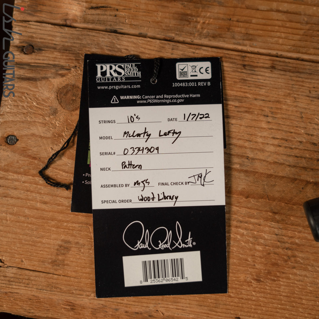 PRS McCarty Lefty Wood Library Violet Purple Burst 10 Top Flame Maple