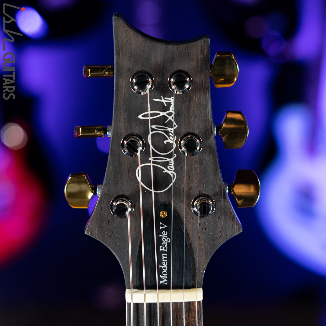 PRS Modern Eagle V Wood Library One Piece Quilt River Blue w/ Blue Burst