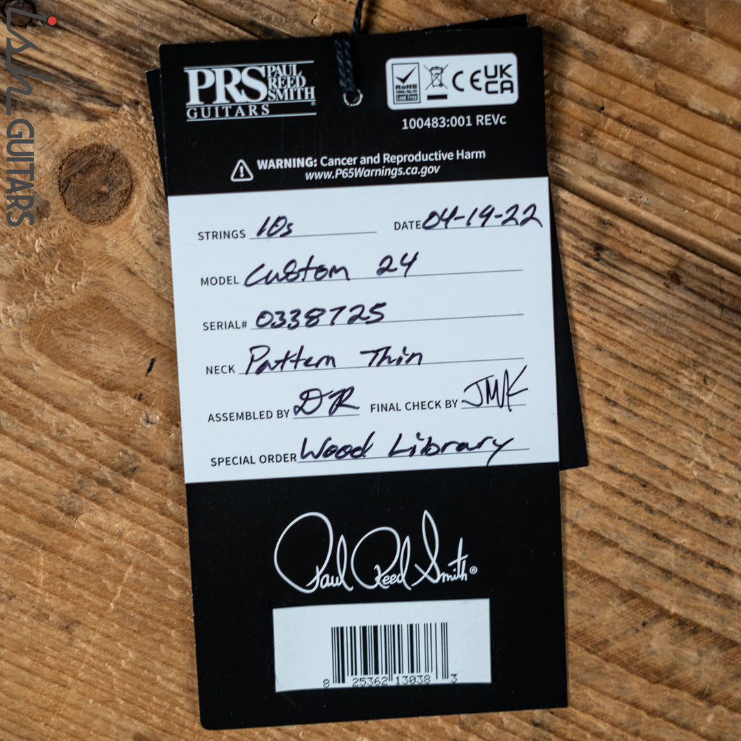 PRS Wood Library Custom 24 Teal One Piece 10 Top Quilt Figured Maple Neck