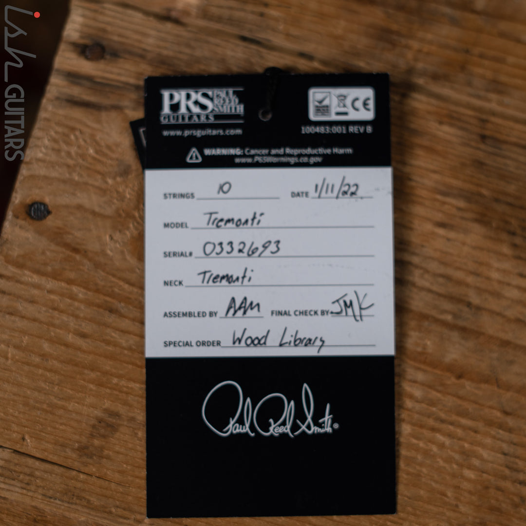 PRS Tremonti Stoptail Wood Library Makena Blue Burst 10 Top Quilt - Demo