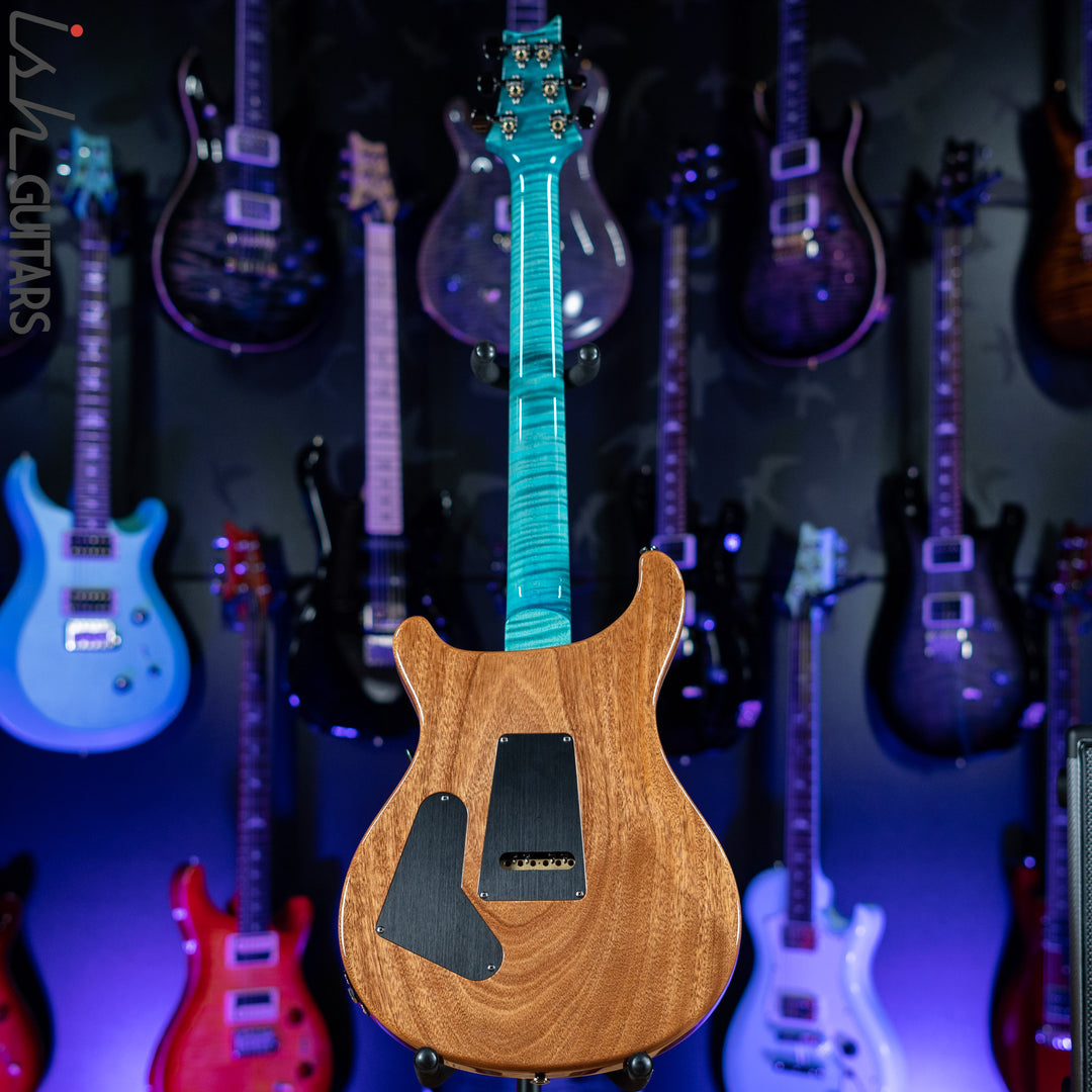 PRS Wood Library Custom 24 Teal One Piece 10 Top Quilt Figured Maple Neck
