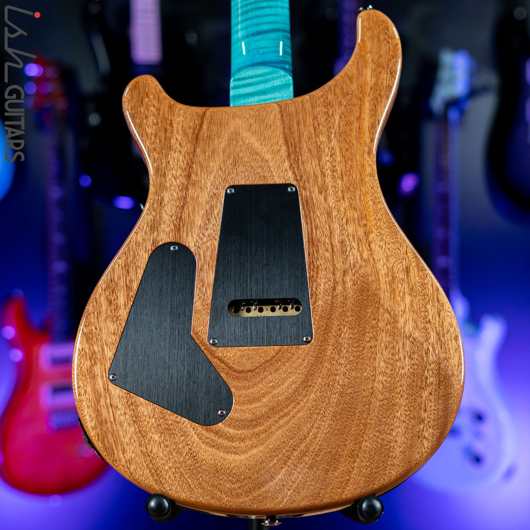 PRS Wood Library Custom 24 Teal One Piece 10 Top Quilt Figured Maple Neck