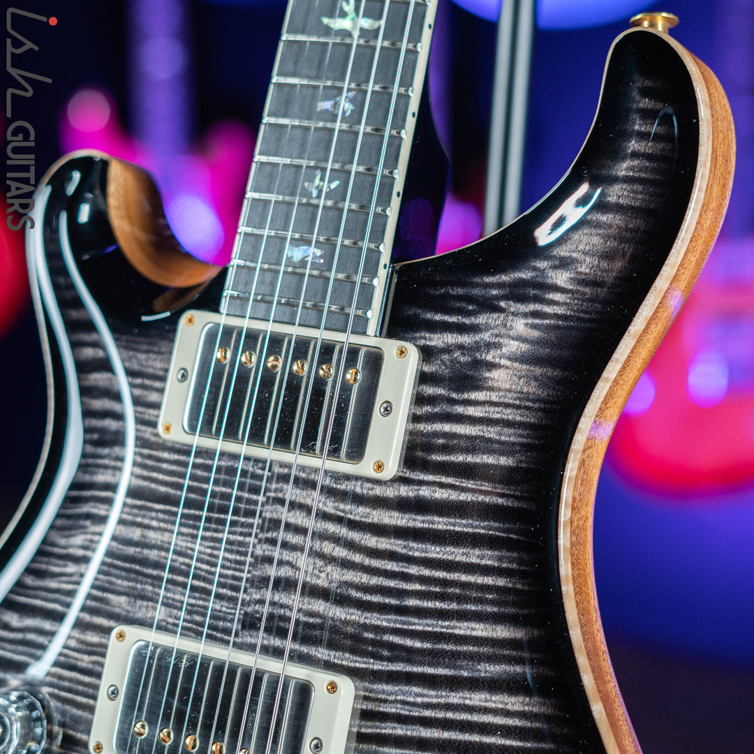 PRS McCarty Lefty Wood Library Charcoal Burst Artist Flame Maple