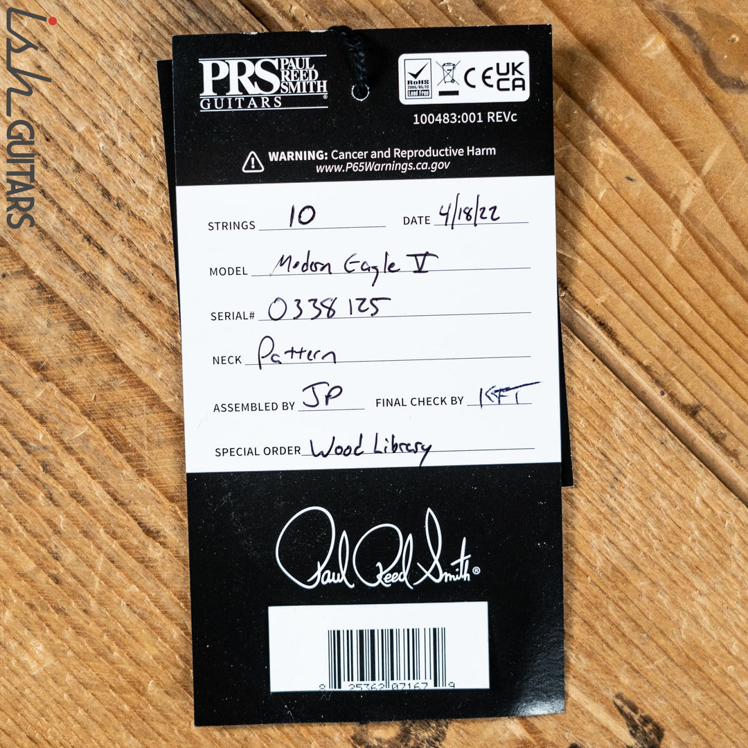 PRS Wood Library Modern Eagle V 10 Top Quilt Purple w/ Purple Burst Brazilian Rosewood