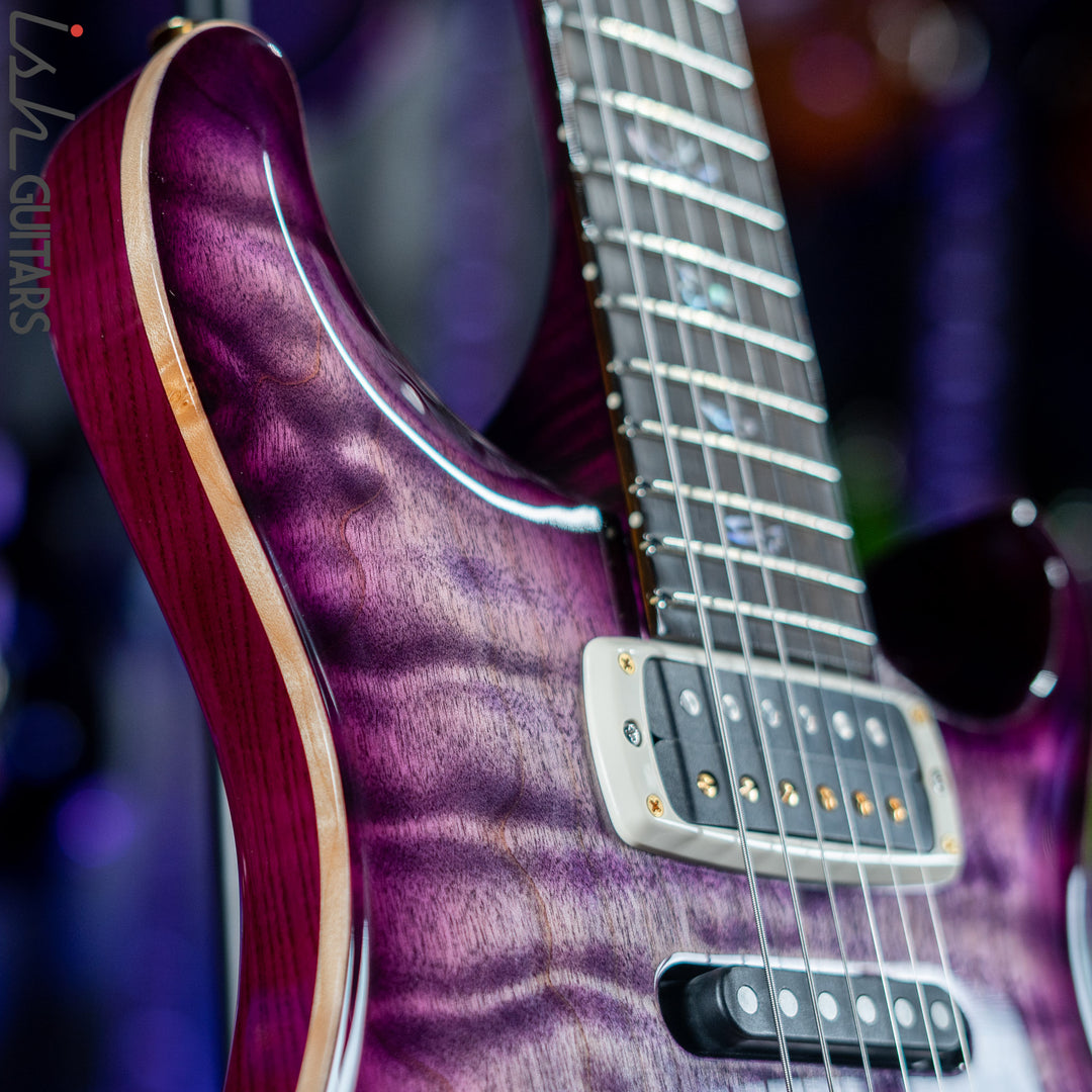 PRS Wood Library Modern Eagle V 10 Top Quilt Purple w/ Purple Burst Brazilian Rosewood