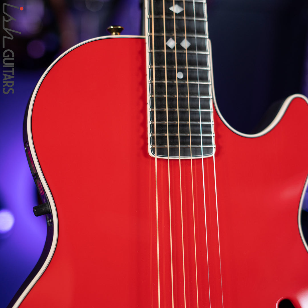 2012 Ovation YM68 Yngwie Malmsteen Signature Acoustic-Electric Guitar Rosa Corsa Red
