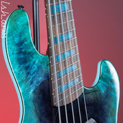 2021 Dingwall Super J 5-String Buckeye Burl Purple to Turquoise Reverseburst