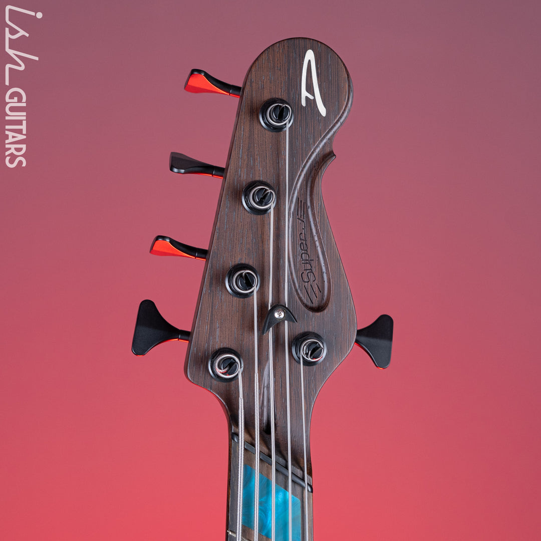 2021 Dingwall Super J 5-String Buckeye Burl Purple to Turquoise Reverseburst