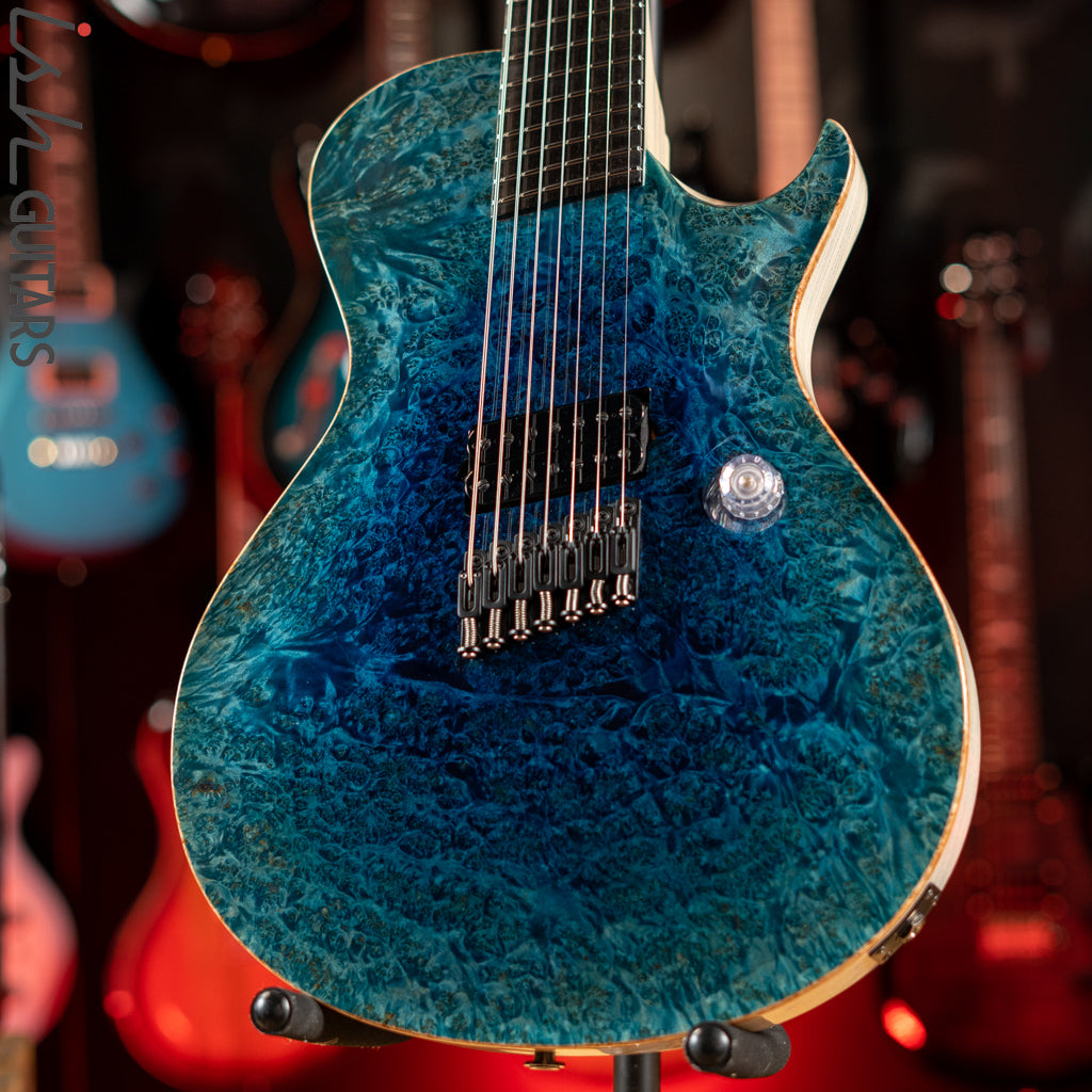 Prs Seven String PRS Private Stock Singlecut 7-String Multiscale Reverse Aqua Violet Gl ...