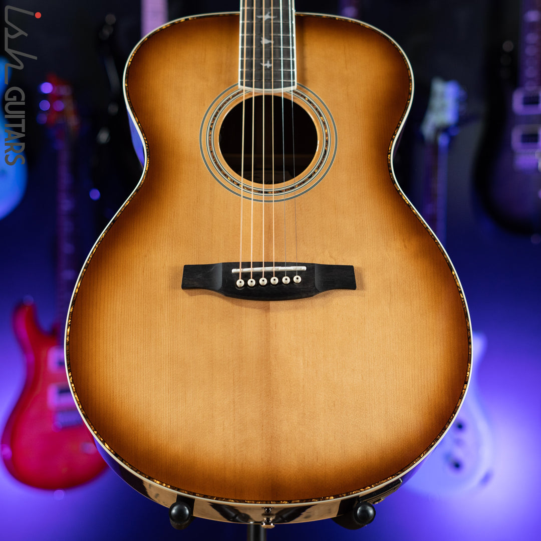 prs se t40e tobacco sunburst 2021 PRS Tonare T40E Acoustic-Electric Guitar Tobacco Sunburst – Ish Guitars