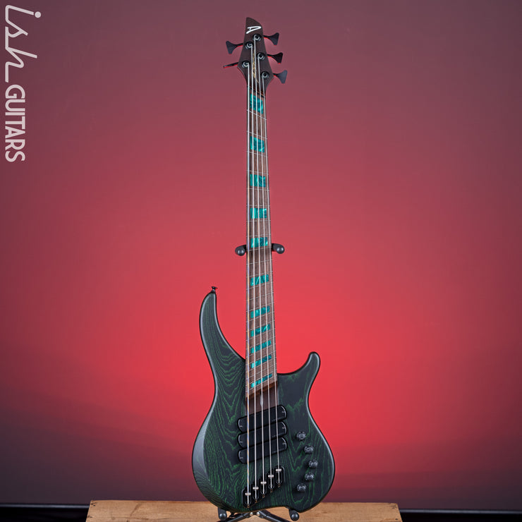 Dingwall ABZ 5-String Bass Black with Green Ceruse Satin – Ish Guitars