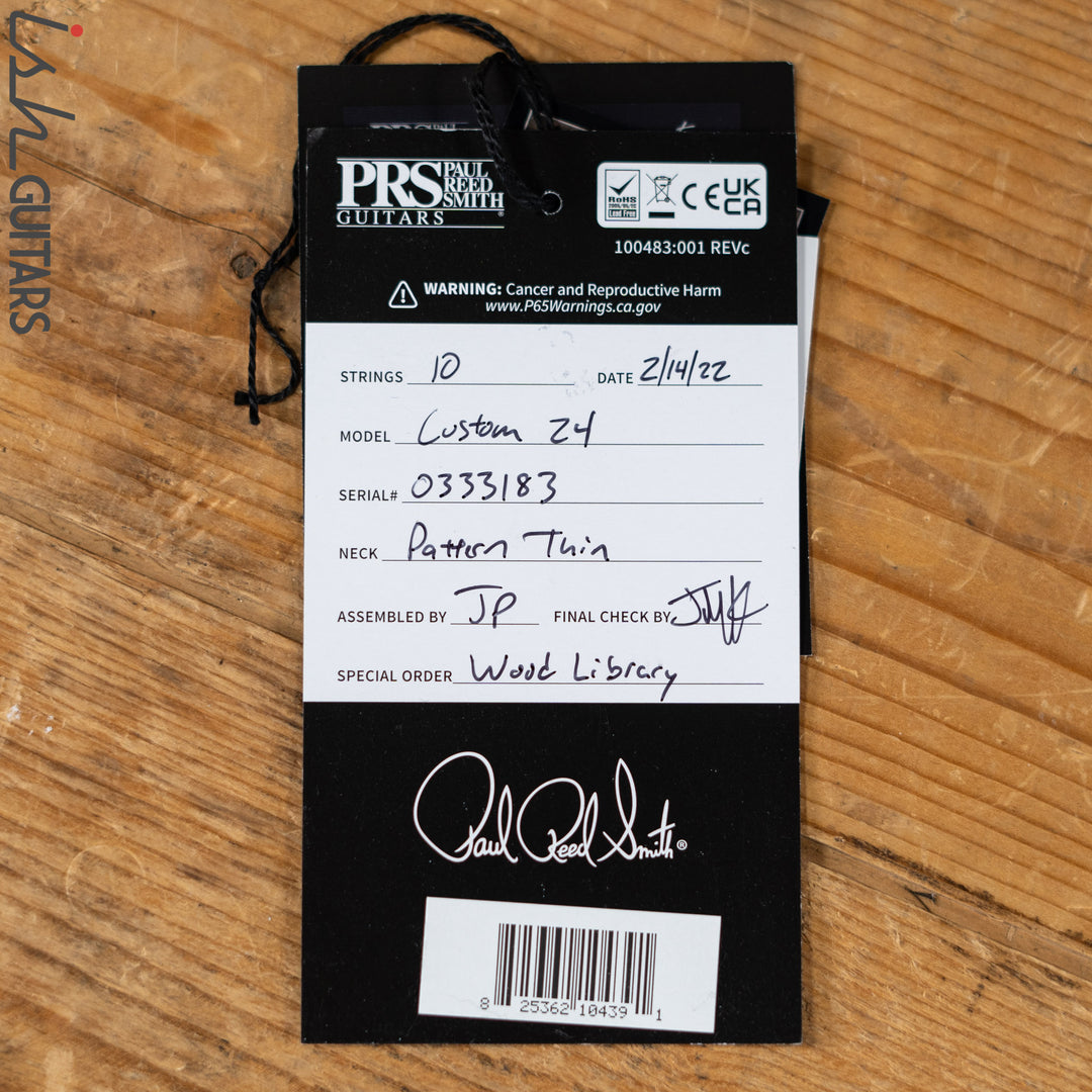 PRS Custom 24 Wood Library Seafoam Green Satin Demo