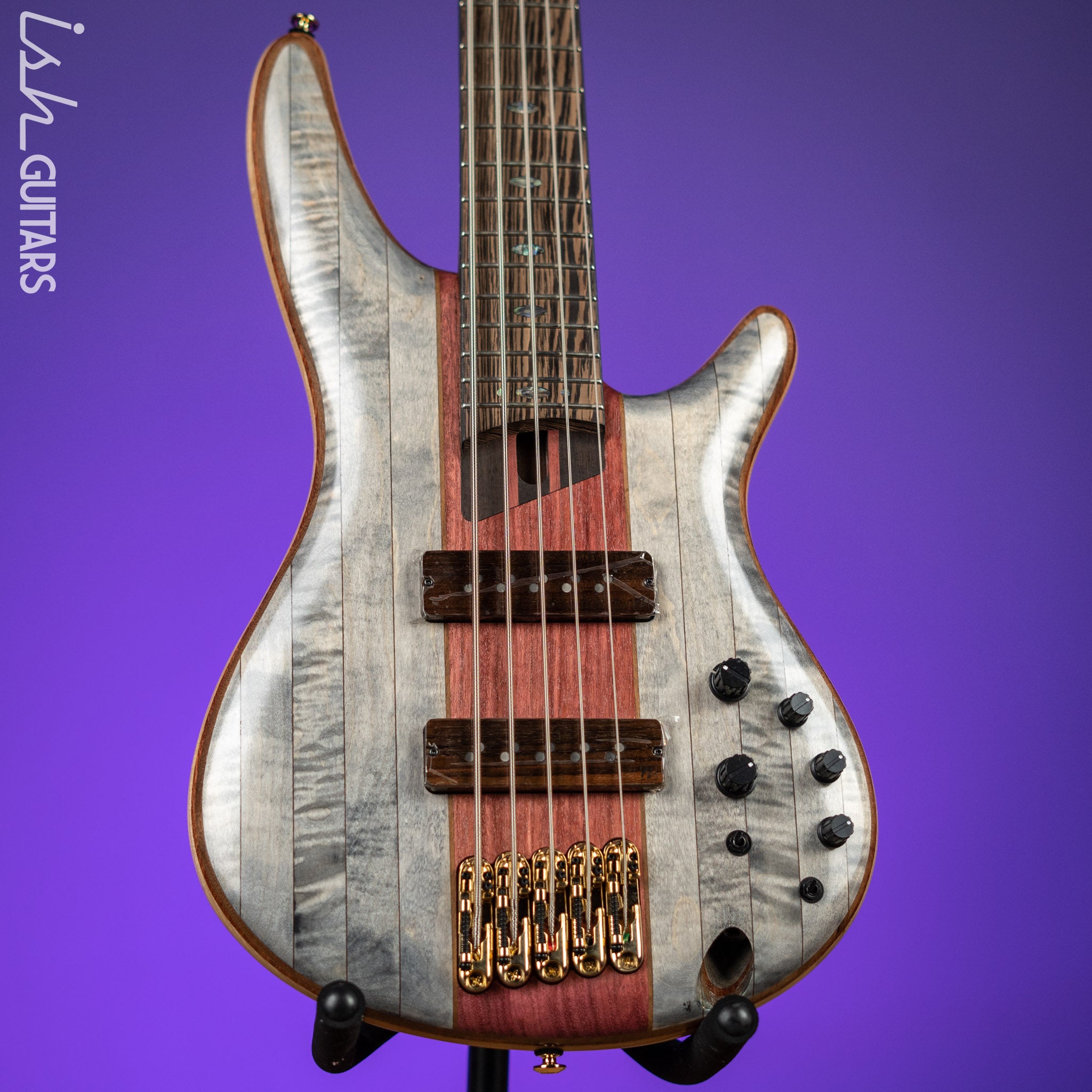 Ibanez SR5CMDX Premium 5-String Bass Black Ice Low Gloss Demo