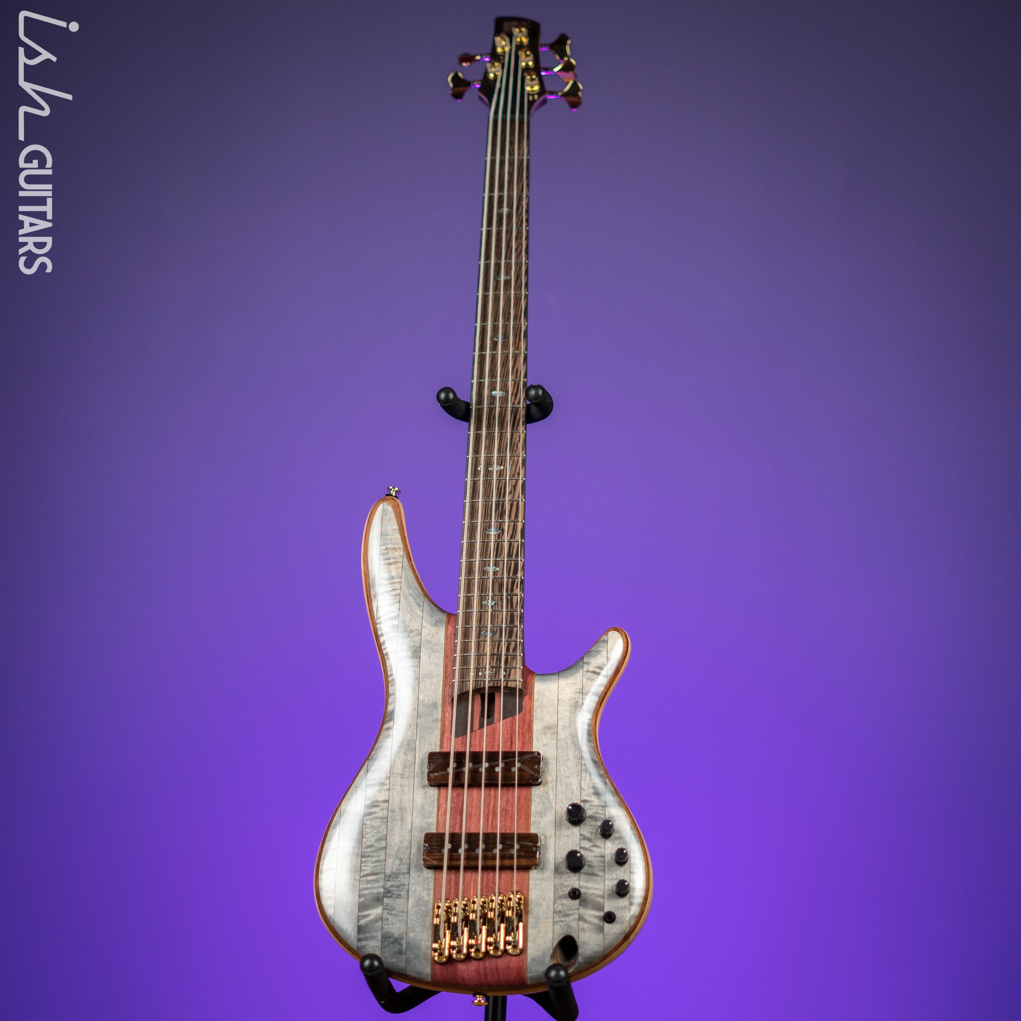 Ibanez SR5CMDX Premium 5-String Bass Black Ice Low Gloss Demo