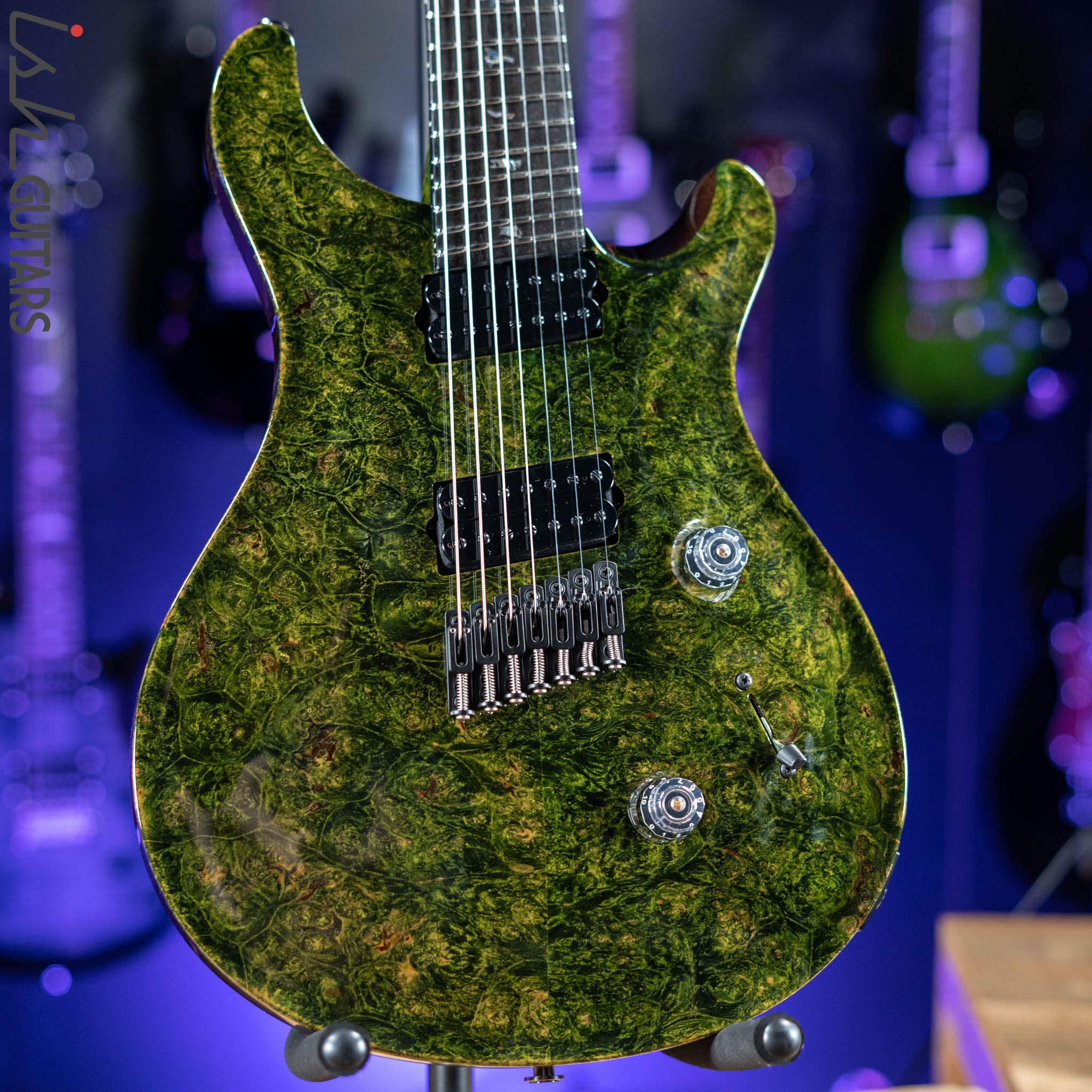 ギター PRS #7 treble and bass PRS Private Stock Custom 24 Multi-scale 7-String Burl Maple