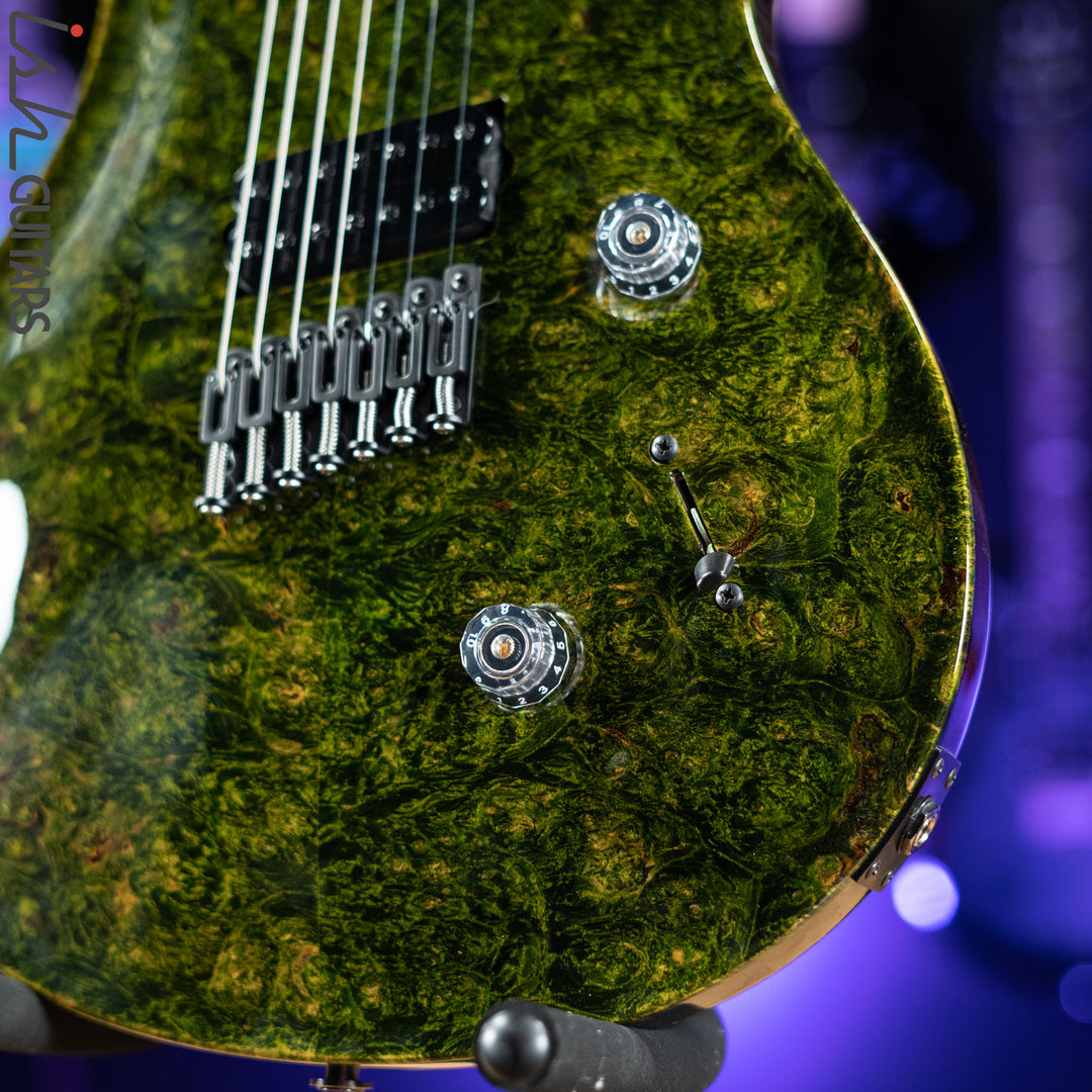 PRS Private Stock Custom 24 Multi-scale 7-String Burl Maple Rainforest Green Gloss