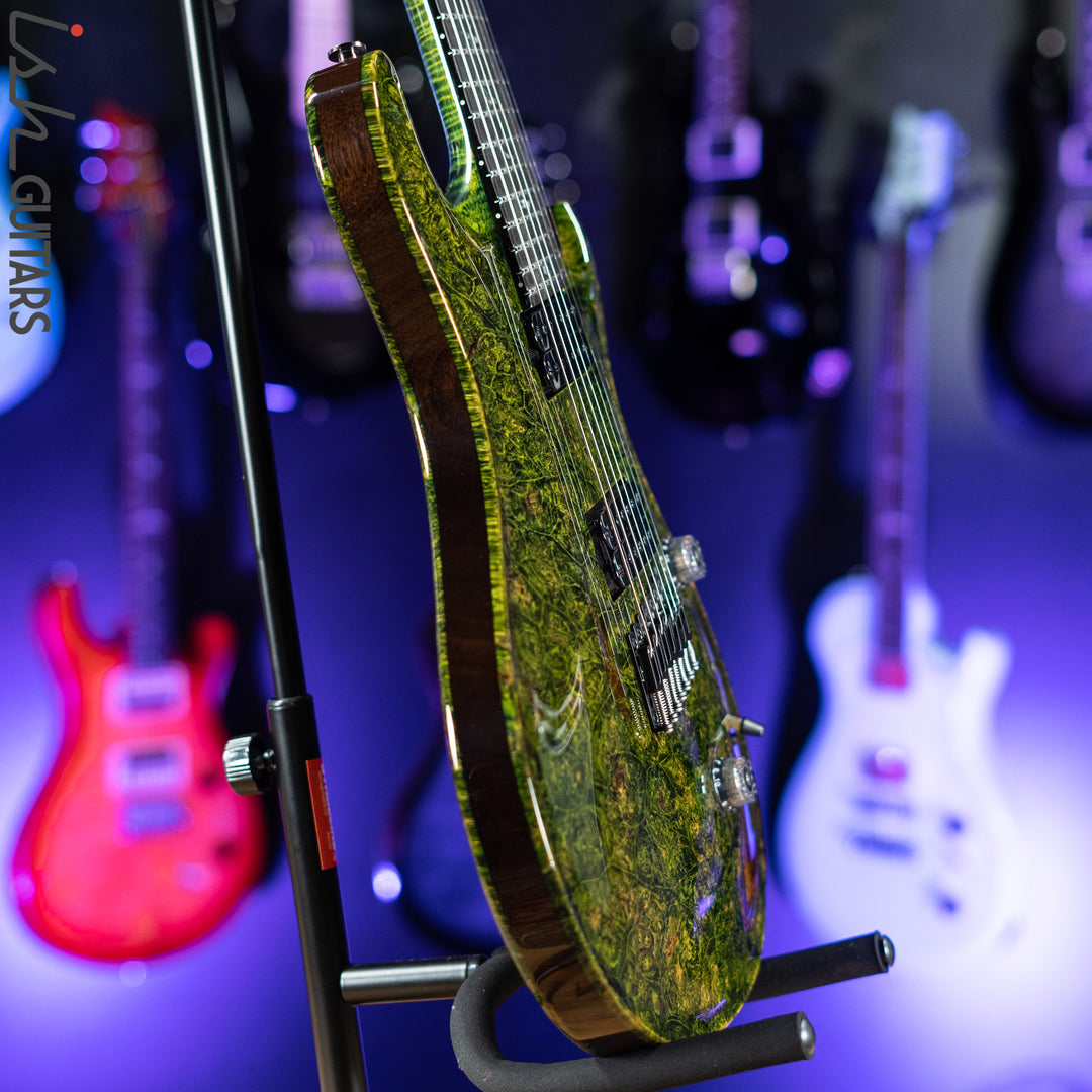 PRS Private Stock Custom 24 Multi-scale 7-String Burl Maple Rainforest Green Gloss