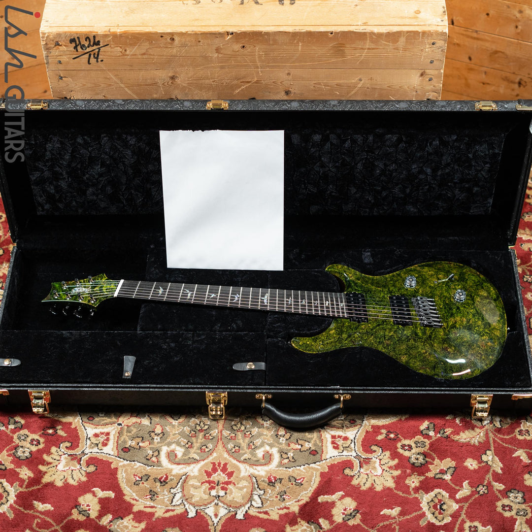 PRS Private Stock Custom 24 Multi-scale 7-String Burl Maple Rainforest Green Gloss