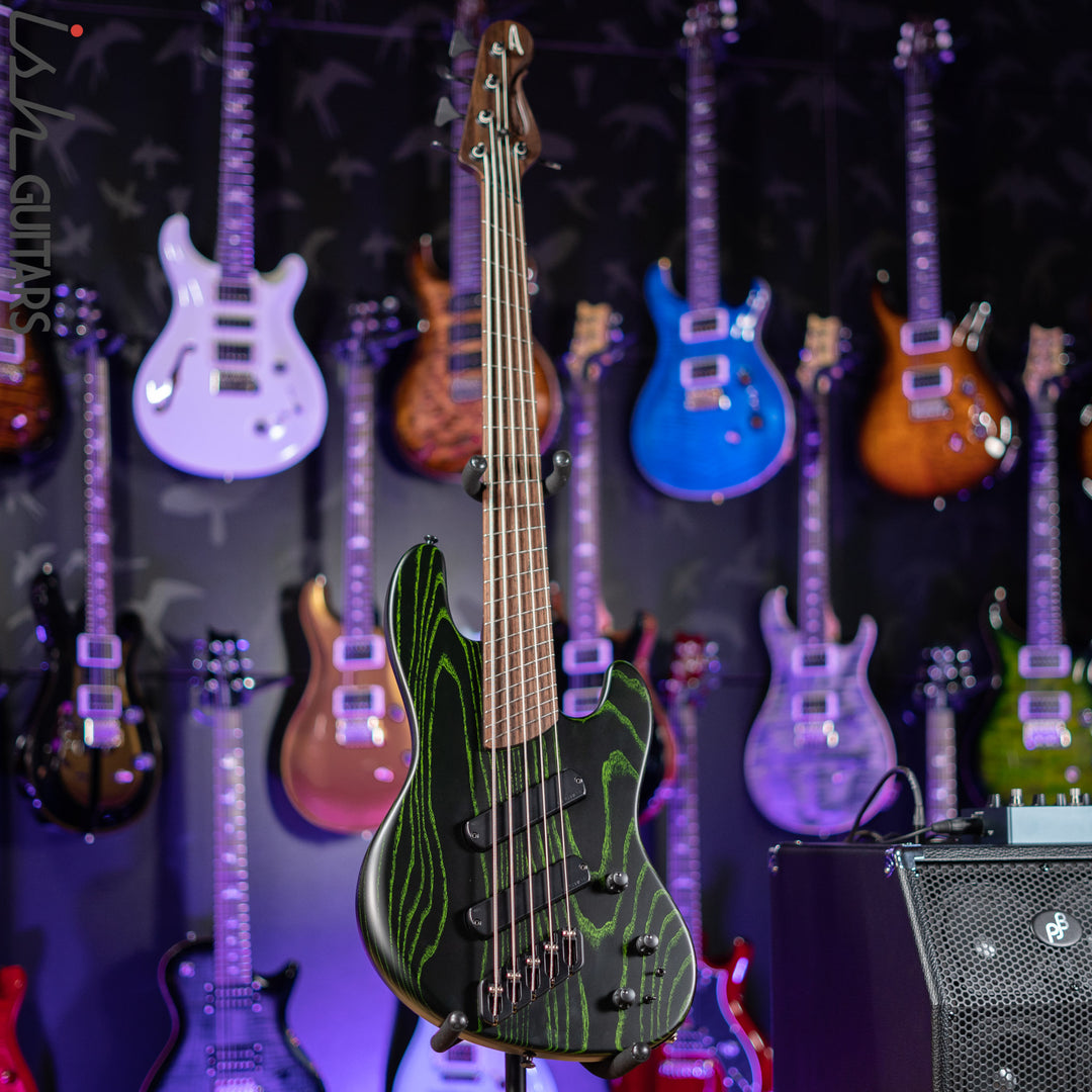 Dingwall Super-J 5-String Bass Satin Black with Green Ceruse