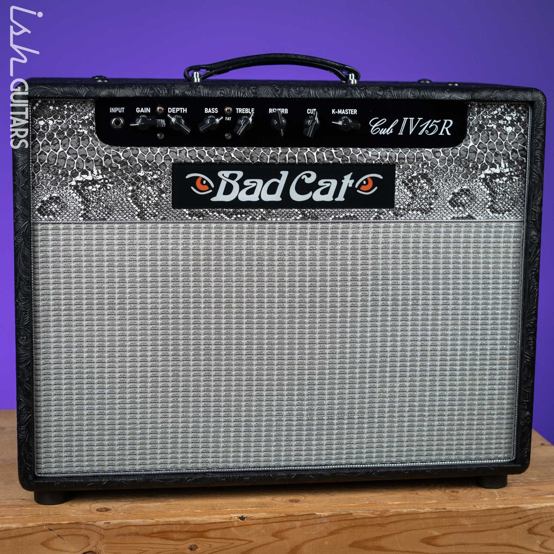 Bad Cat Cub IV 15 Reverb Handwired 15-Watt 1x12 Guitar Combo Amplifier Western Tolex, Black &amp; White Snakeskin