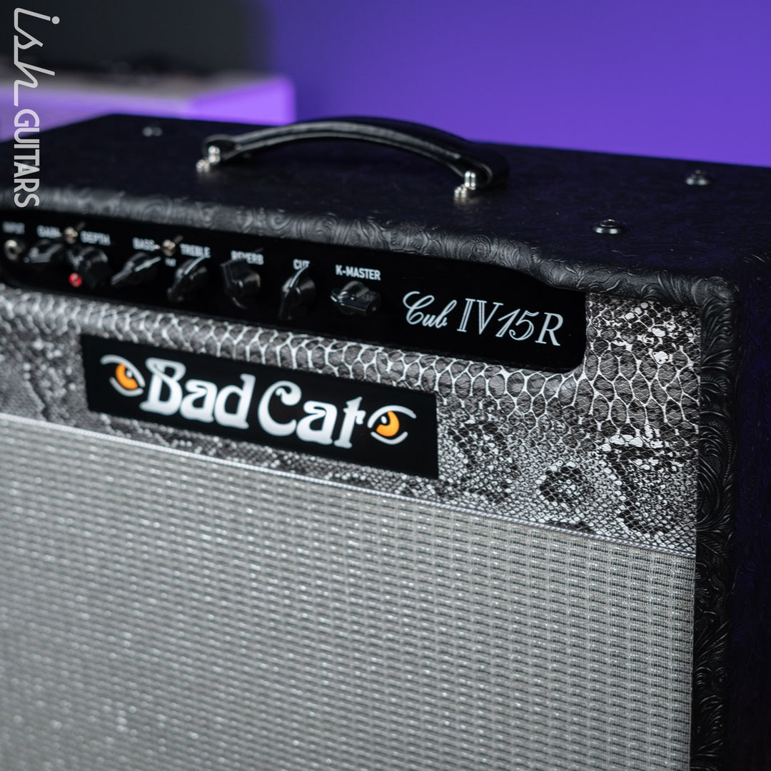 Bad Cat Cub IV 15 Reverb Handwired 15-Watt 1x12 Guitar Combo Amplifier Western Tolex, Black &amp; White Snakeskin