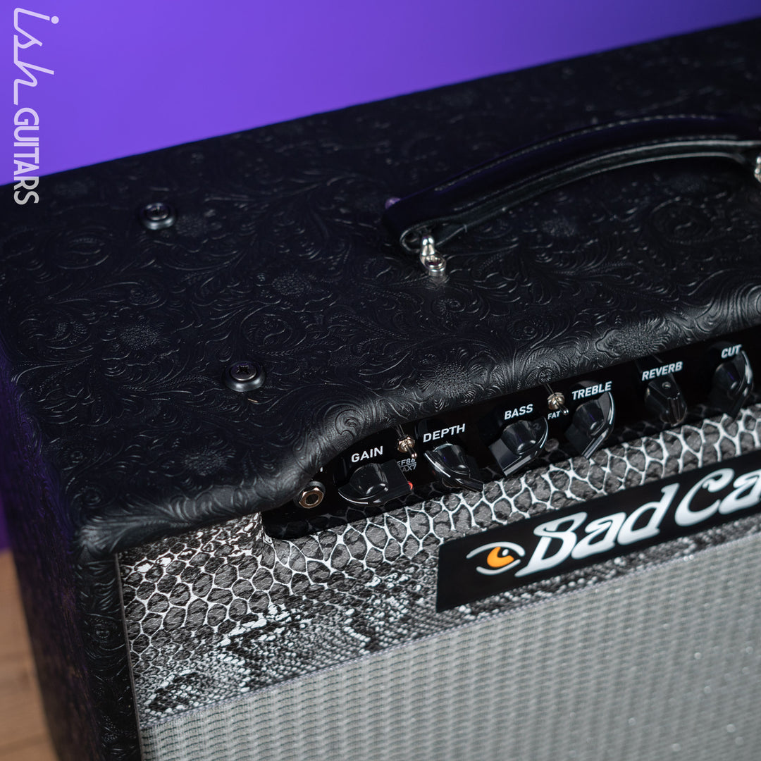 Bad Cat Cub IV 15 Reverb Handwired 15-Watt 1x12 Guitar Combo Amplifier Western Tolex, Black &amp; White Snakeskin