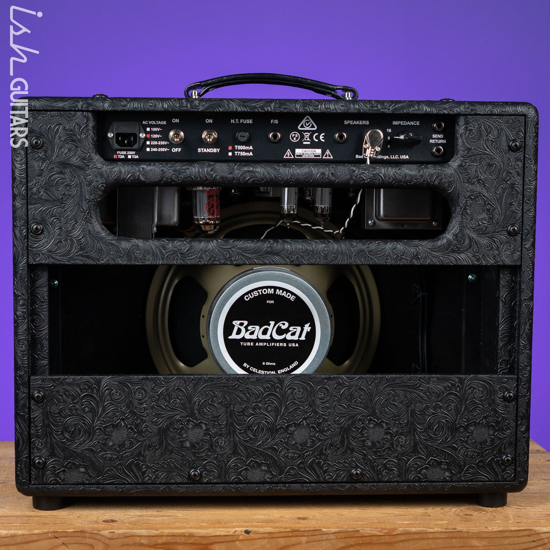 Bad Cat Cub IV 15 Reverb Handwired 15-Watt 1x12 Guitar Combo Amplifier Western Tolex, Black &amp; White Snakeskin