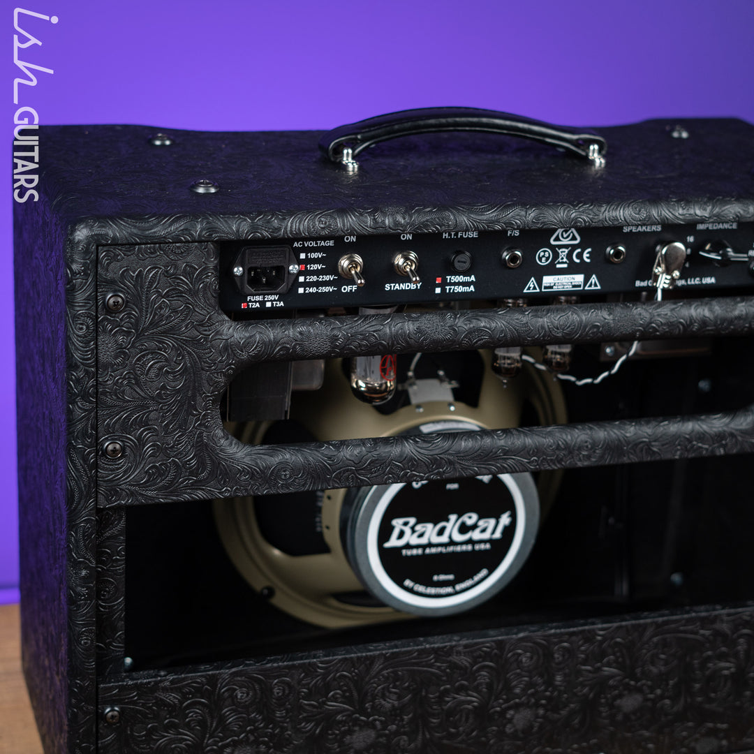 Bad Cat Cub IV 15 Reverb Handwired 15-Watt 1x12 Guitar Combo Amplifier Western Tolex, Black &amp; White Snakeskin