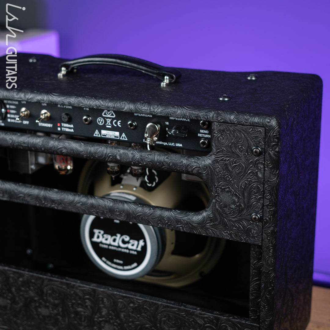 Bad Cat Cub IV 15 Reverb Handwired 15-Watt 1x12 Guitar Combo Amplifier Western Tolex, Black &amp; White Snakeskin