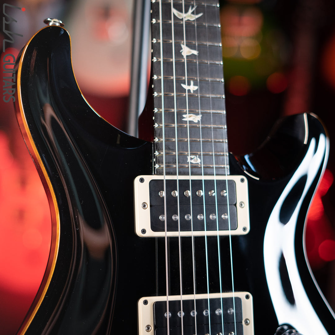PRS Custom 24 Floyd Rose Black Gloss Amber Binding