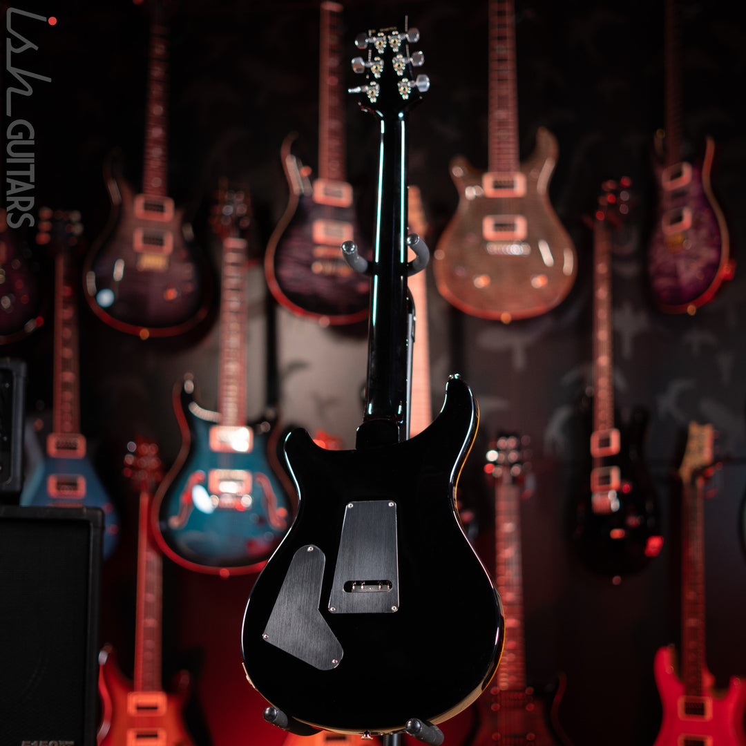 PRS Custom 24 Floyd Rose Black Gloss Amber Binding