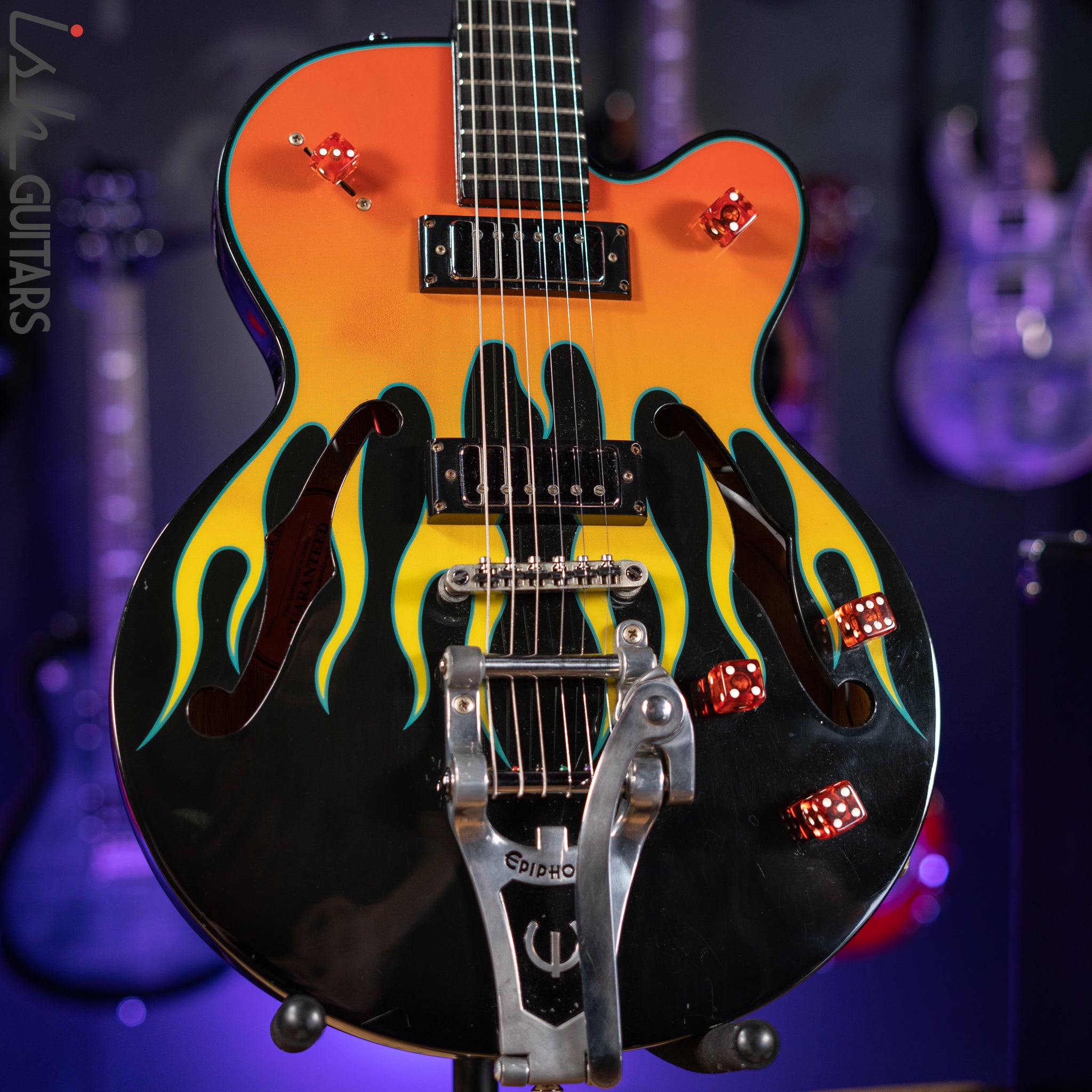 1999 Epiphone FlameKat Semi-Hollow Bigsby Flame Finish – Ish Guitars