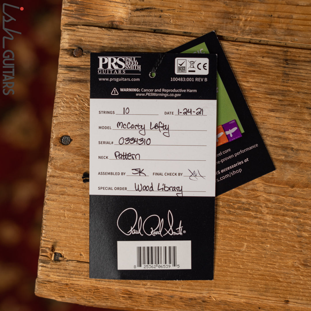 PRS McCarty Lefty Wood Library Trampas Green 10 Top Flame Maple Demo
