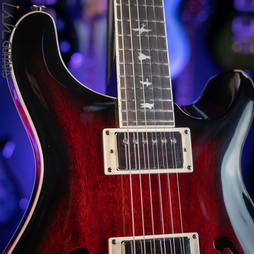 PRS SE Hollowbody Standard Electric Guitar Fire Red Burst