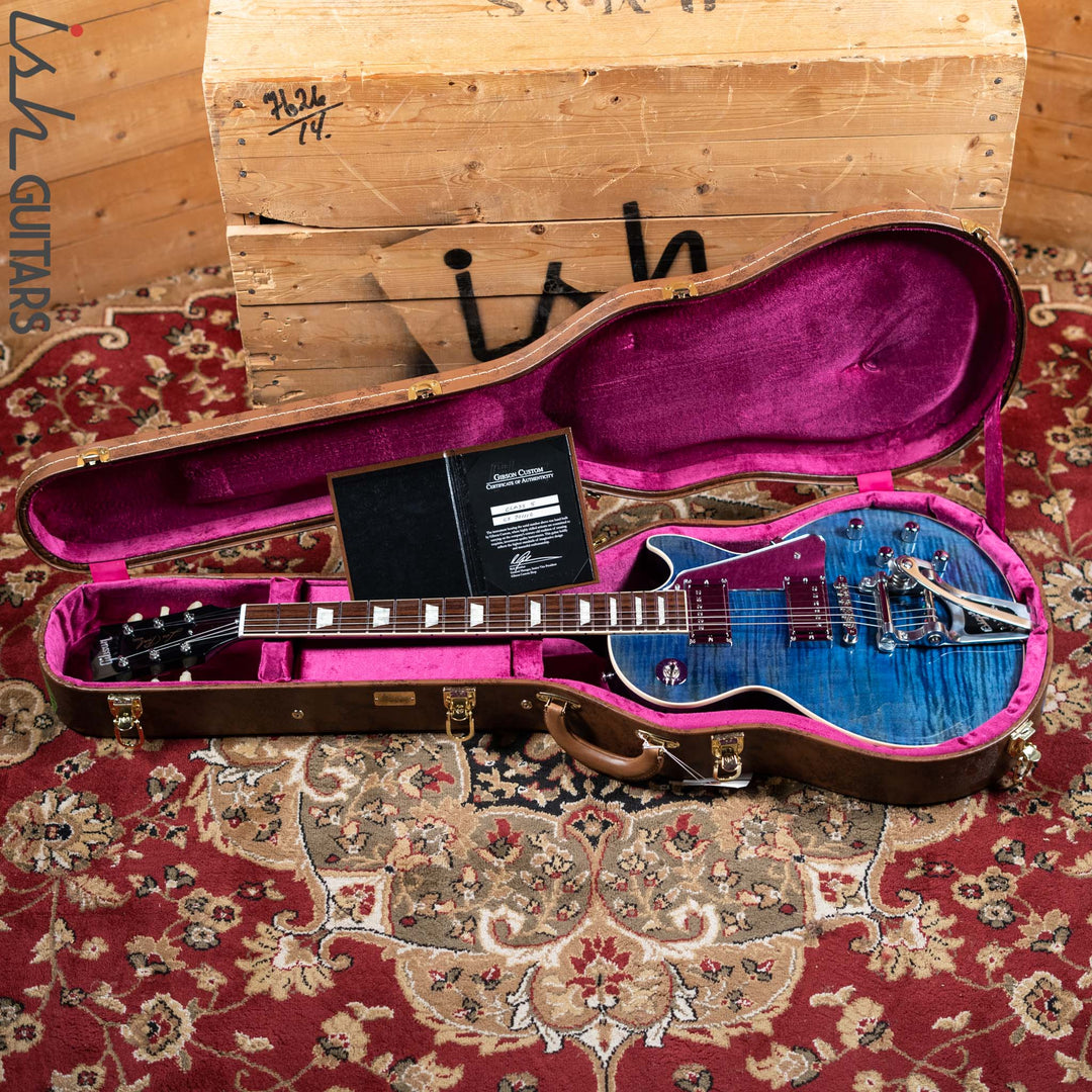 2017 Gibson Custom Shop USA Les Paul Bigsby (Class 5 COA) Faded Blue Flame