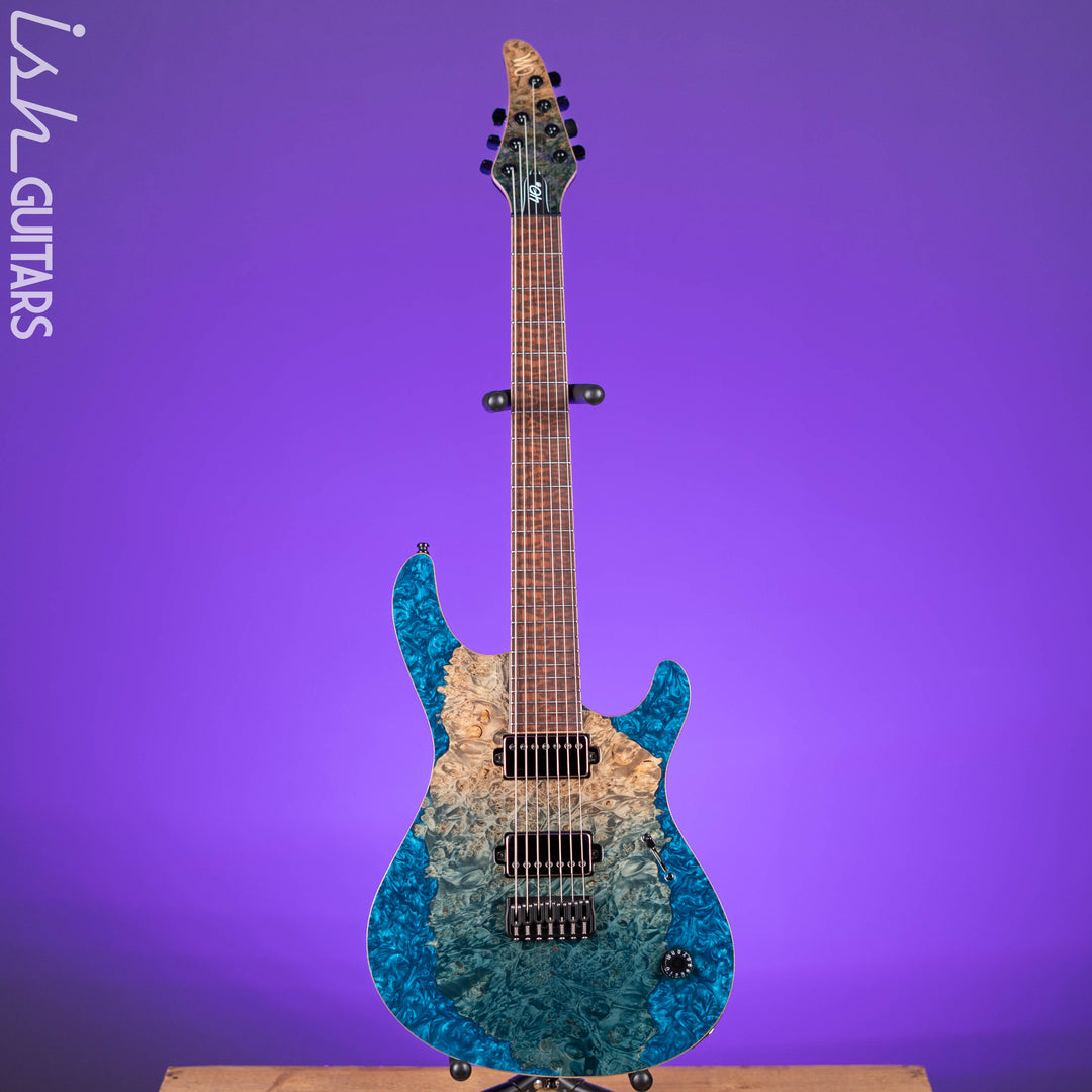Mayones Regius 7 7-String 40th Anniversary Transparent Beach Fade Blue Resin