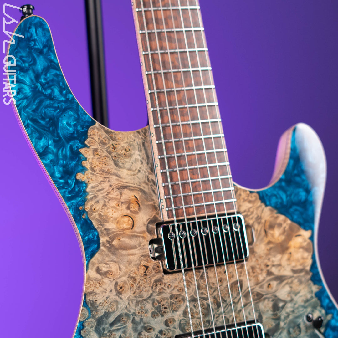 Mayones Regius 7 7-String 40th Anniversary Transparent Beach Fade Blue Resin