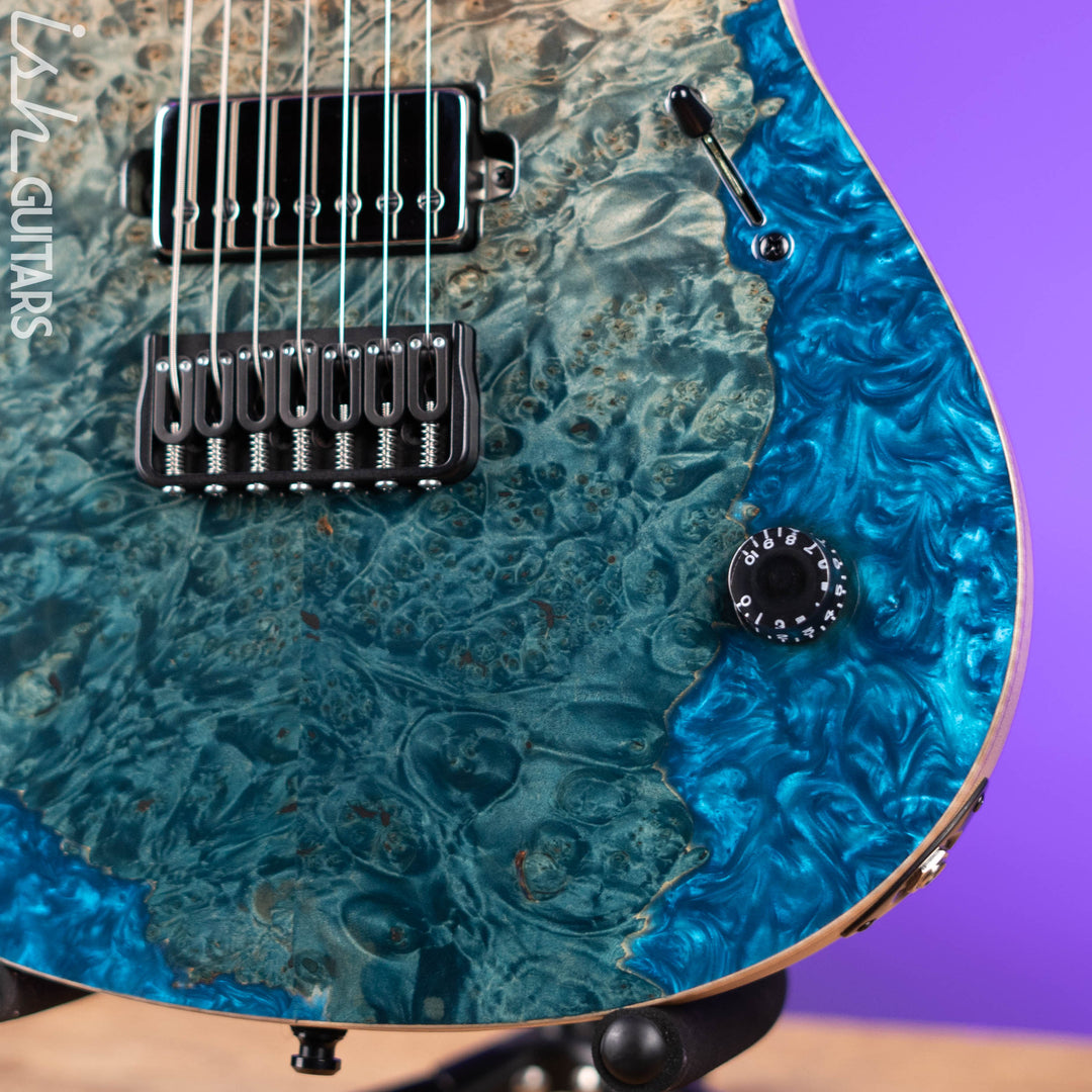Mayones Regius 7 7-String 40th Anniversary Transparent Beach Fade Blue Resin