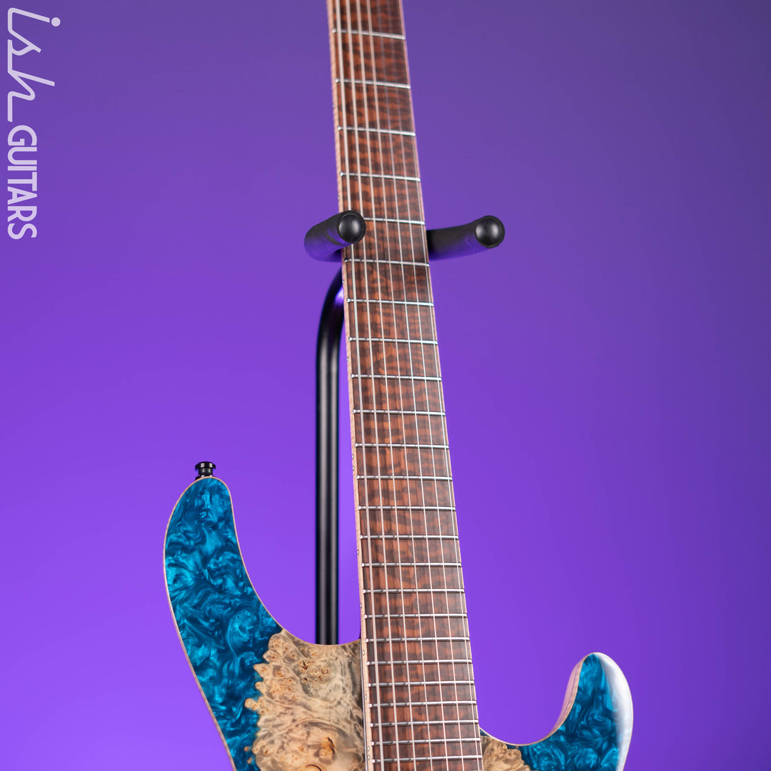 Mayones Regius 7 7-String 40th Anniversary Transparent Beach Fade Blue Resin