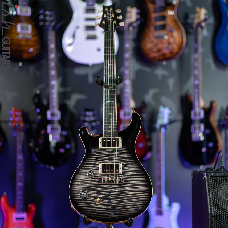 PRS McCarty Lefty Wood Library Charcoal Burst 10 Top Flame Maple