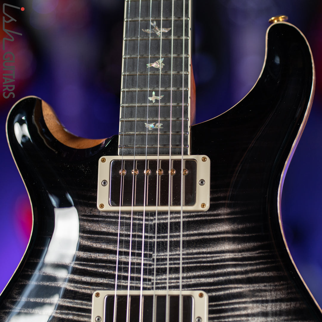 PRS McCarty Lefty Wood Library Charcoal Burst 10 Top Flame Maple